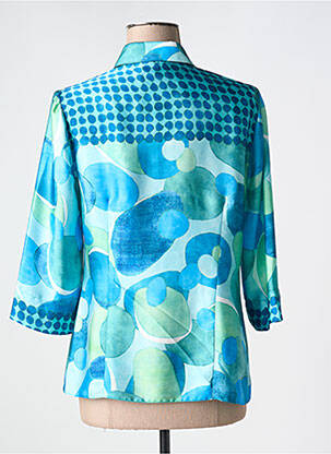 Chemisier coupe fluide manches 3/4 bleu ESTEL COLLECTION femme