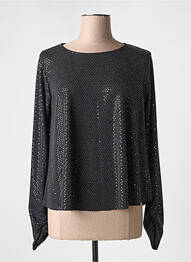 Top col rond manches longues noir ESPERANCE femme