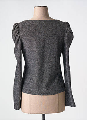 Top col carré manches longues noir ESPERANCE femme