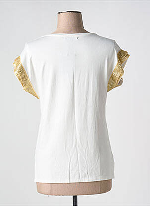 T-shirt col v manches courtes blanc BARILOCHE femme