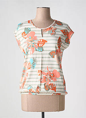 T-shirt stretch manches courtes blanc BARBARA LEBEK femme