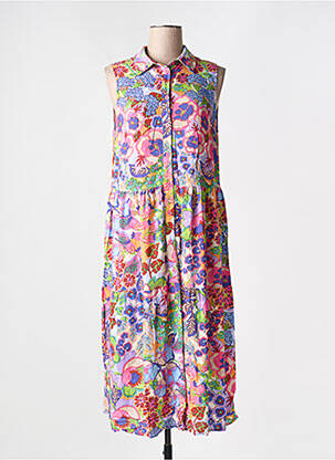 Robe mi-longue violet TINTA pour femme