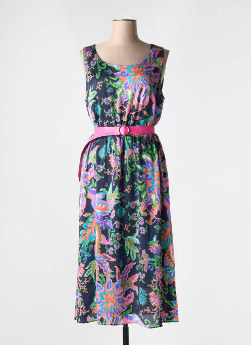 Robe mi-longue bleu BARILOCHE pour femme