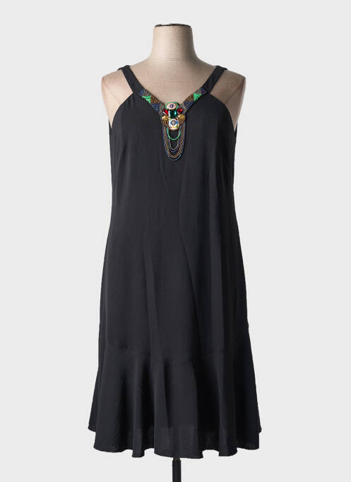 Robe mi-longue noir ESTEL COLLECTION pour femme