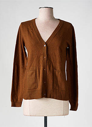 Gilet manches longues stretch marron NICE THINGS femme