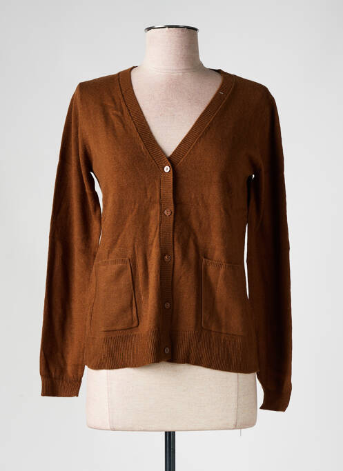 Gilet manches longues stretch marron NICE THINGS femme