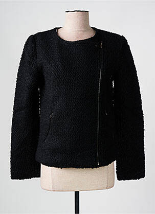Veste casual col rond noir CHARLISE femme