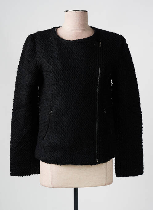 Veste casual col rond noir CHARLISE femme