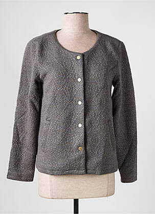 Veste casual col rond gris CHARLIOR femme
