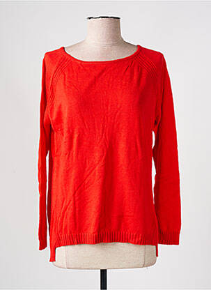 Pull coupe cintrée manches longues rouge SEE U SOON femme