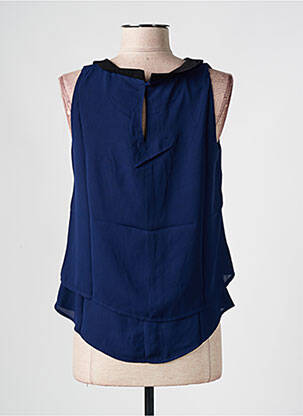 Top tissage crêpe sans manche bleu PEACE N'LOVE femme