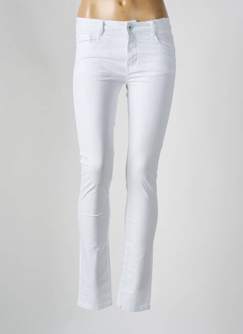 Pantalon slim stretch taille normale blanc KY CREATION femme