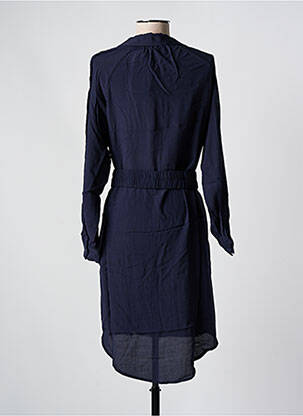 Robe courte coupe fluide manches longues bleu SEE U SOON femme