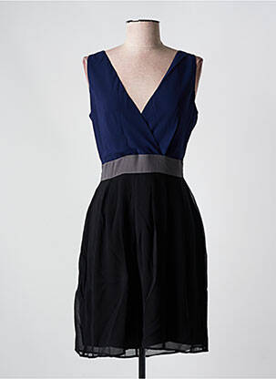 Robe mi-longue tissage crêpe sans manche noir SUD EXPRESS femme