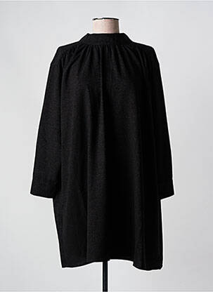 Robe courte coupe fluide manches longues noir SEE U SOON femme