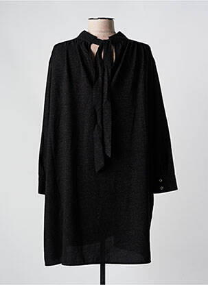 Robe courte coupe fluide manches longues noir SEE U SOON femme