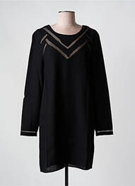 Robe courte fermeture zippée au dos manches longues noir SUD EXPRESS femme
