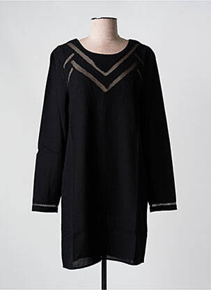 Robe courte fermeture zippée au dos manches longues noir SUD EXPRESS femme