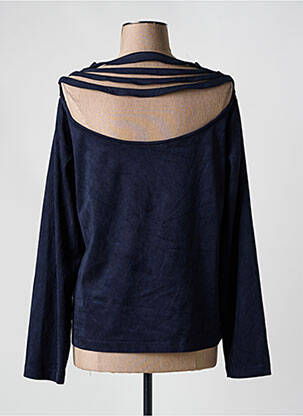 Top stretch manches longues bleu AKELA KEY femme