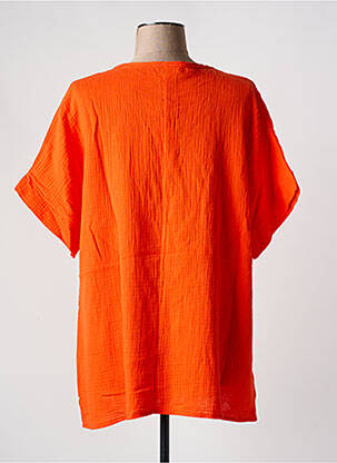 Blouse manches courtes manches courtes orange CHRISTY femme