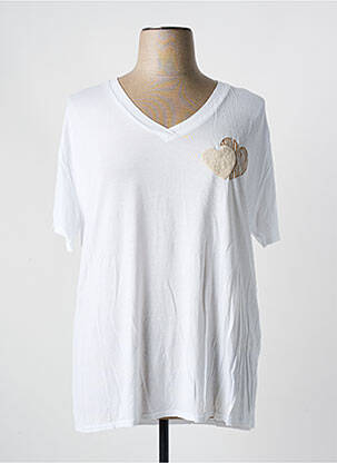T-shirt coupe droite manches courtes blanc C'MELODIE femme
