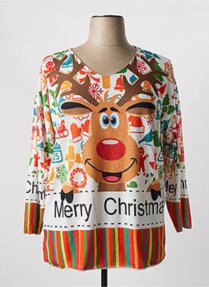 Pull orange MADE IN ITALY pour femme