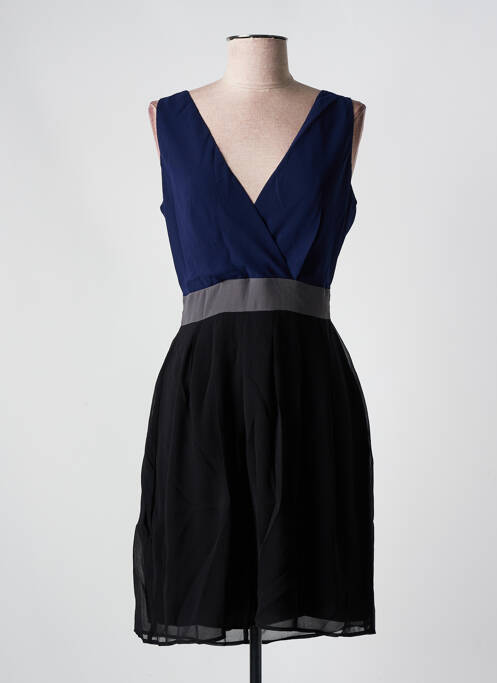 Robe mi-longue tissage crêpe sans manche noir SUD EXPRESS femme