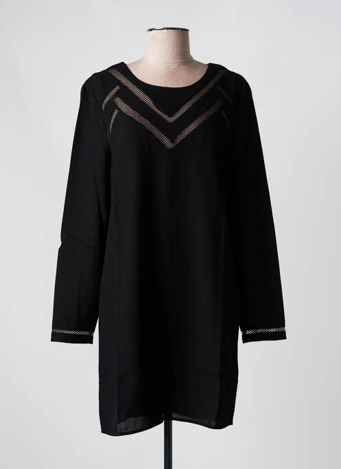 Robe courte fermeture zippée au dos manches longues noir SUD EXPRESS femme