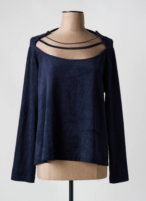 Top stretch manches longues bleu AKELA KEY femme