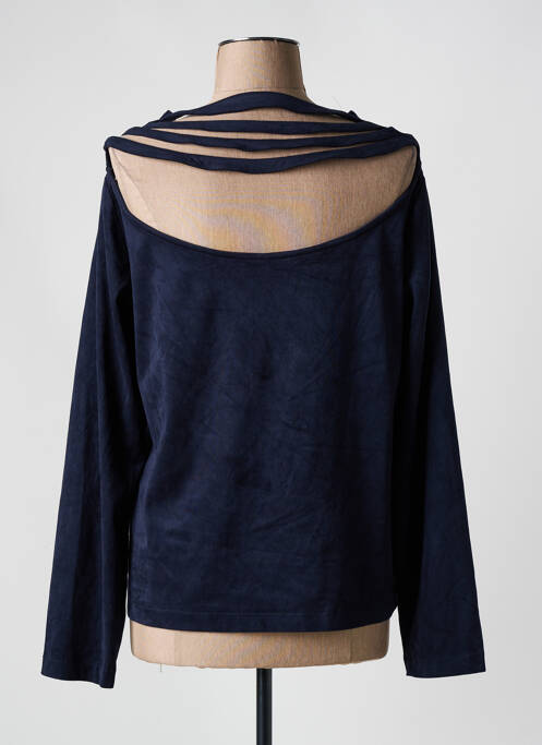 Top stretch manches longues bleu AKELA KEY femme
