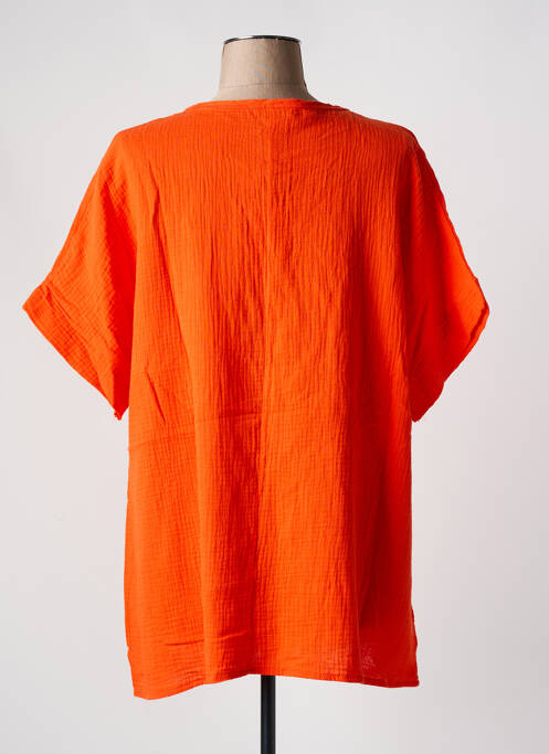 Blouse manches courtes manches courtes orange CHRISTY femme