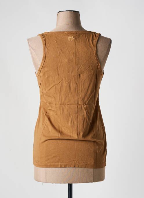 Débardeur stretch sans manche marron PAKO LITTO femme
