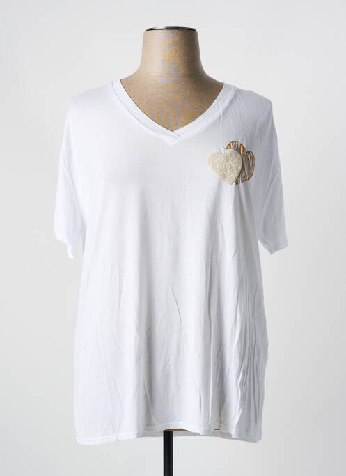T-shirt coupe droite manches courtes blanc C'MELODIE femme