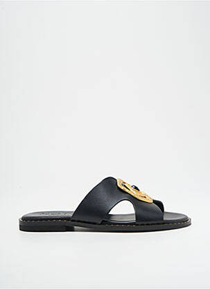 Mules/sabots tissage satiné talon plat jusqu'à 3cm noir KOTRIS femme
