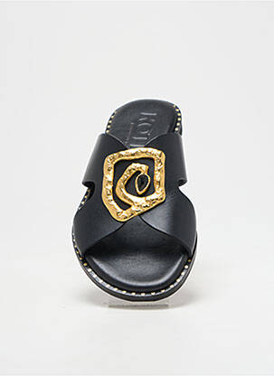 Mules/sabots tissage satiné talon plat jusqu'à 3cm noir KOTRIS femme