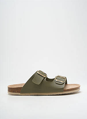 Mules/sabots matière lisse talon plat jusqu'à 3cm vert ARA femme