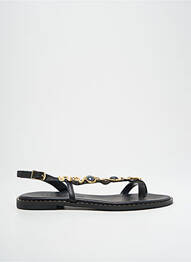 Tongs matière lisse talon plat jusqu'à 3cm noir KOTRIS femme
