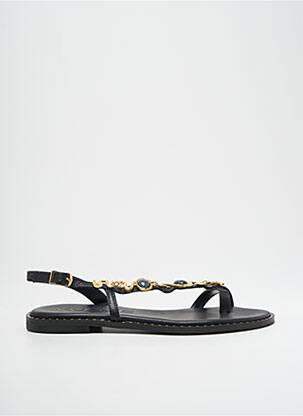 Tongs matière lisse talon plat jusqu'à 3cm noir KOTRIS femme