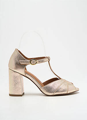 Sandales/nu pieds tissage satiné talon de 7 à 9cm or MAISON TOUFET femme