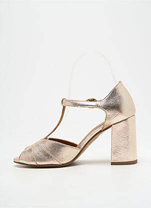 Sandales/nu pieds tissage satiné talon de 7 à 9cm or MAISON TOUFET femme