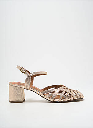 Sandales/nu pieds matière lisse talon de 4 à 6cm or MAISON TOUFET femme