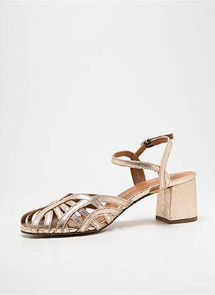 Sandales/nu pieds tissage satiné talon de 4 à 6cm or MAISON TOUFET femme