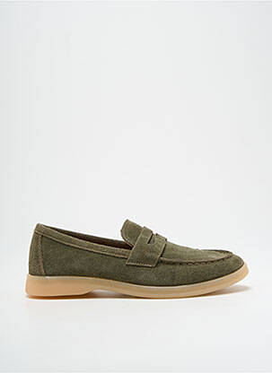 Mocassins nubuck talon plat jusqu'à 3cm vert ALENOA femme