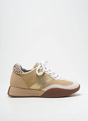 Baskets nubuck talon plat jusqu'à 3cm or KEH.NOO femme