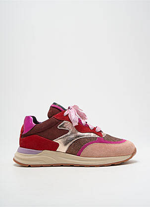 Baskets matière lisse talon plat jusqu'à 3cm rose IQÔNIC femme