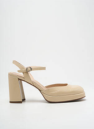 Sandales/nu pieds semi compensé talon de 7 à 9cm beige WONDERS femme