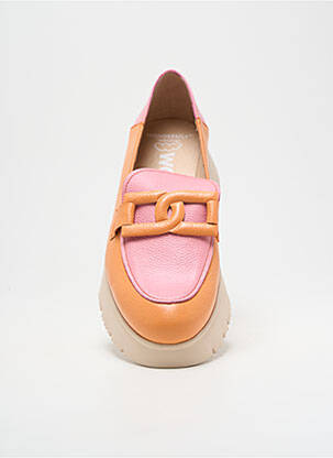 Mocassins matière lisse talon de 4 à 6cm orange WONDERS femme