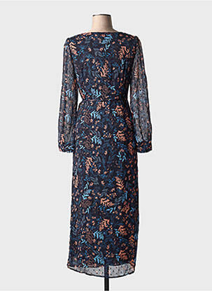 Robe longue manches longues manches longues bleu LOVIE & CO femme