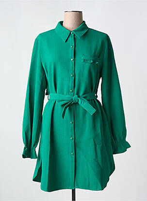 Robe courte manches longues manches longues vert GRACIELA femme
