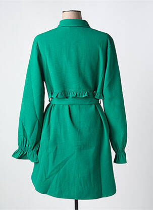 Robe courte manches longues manches longues vert GRACIELA femme
